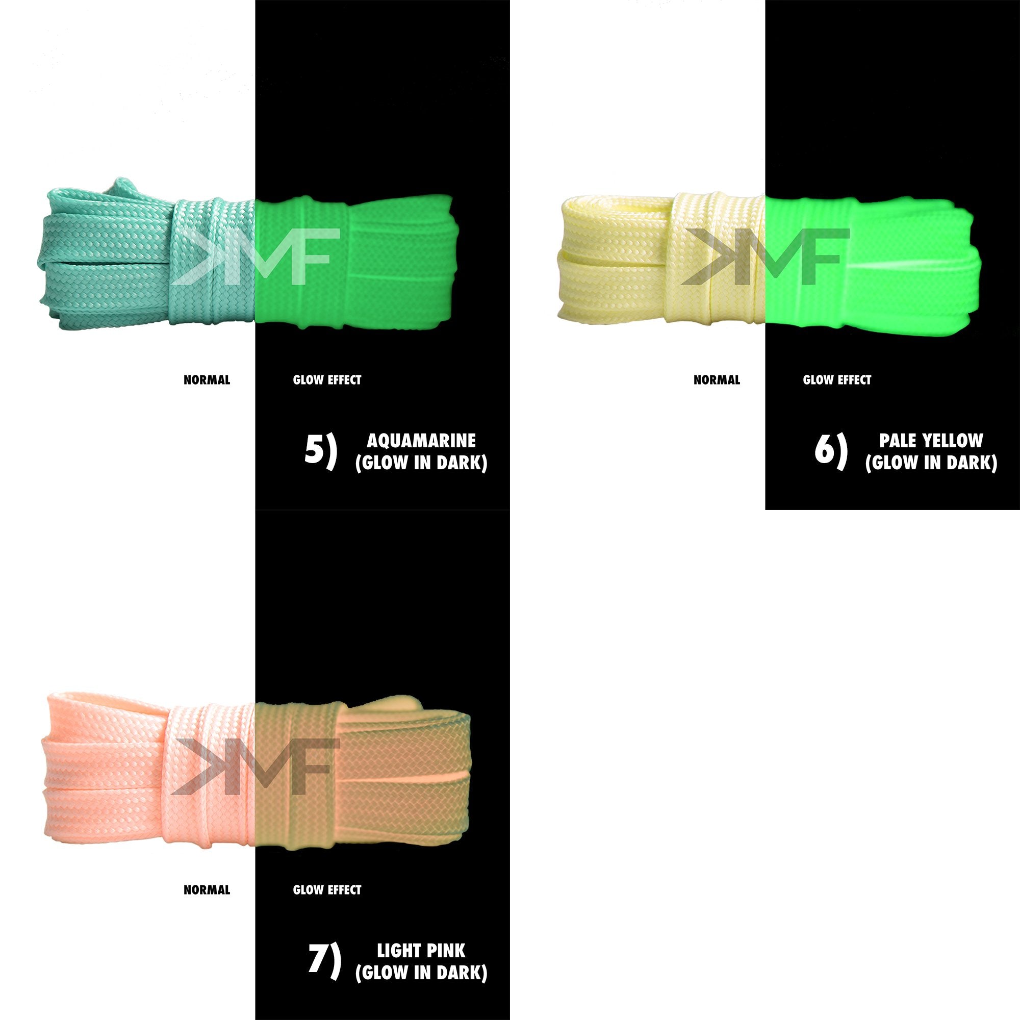 Glow In Dark Flat Shoelaces